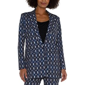 Liverpool Women's Petite Button Front Boyfriend Blazer Luxe Stretch Suiting