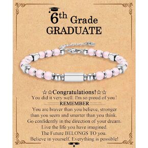 Gifts for Girls, Graduation Back to School First Day of School Gifts Bracelets for Daughter Granddaughter Niece Sister with Inspirational Card