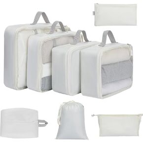 YOOFAN Packing Cubes - Premium Travel Organizer Bags for Suitcases, Must-Have Travel Accessories (Black, 6 Set)