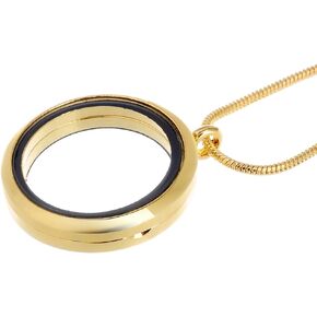 RUBYCA Living Memory Locket Snake Chain Necklace Crystal Floating Charm DIY