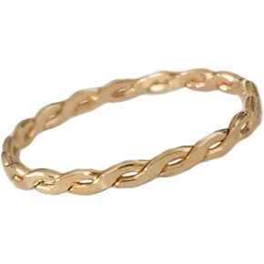 Toe Ring | 14K Gold Fill Twisted Braid | Fitted Ring For Foot Or Knuckle Midi | Unisex