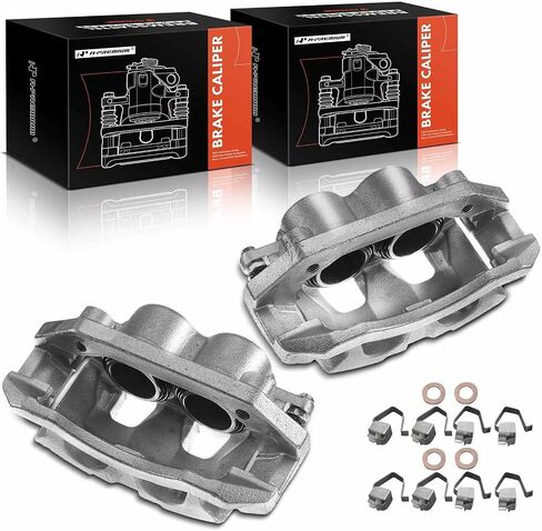 A-Premium Disc Brake Caliper Assembly with Bracket Compatible with Select Dodge and Mitsubishi Models - Dakota 2005-2008, Ram 1500 2006-2008, Raider 2006-2009 - Front Driver and Passenger, 2-PC Set in Saudi Arabia