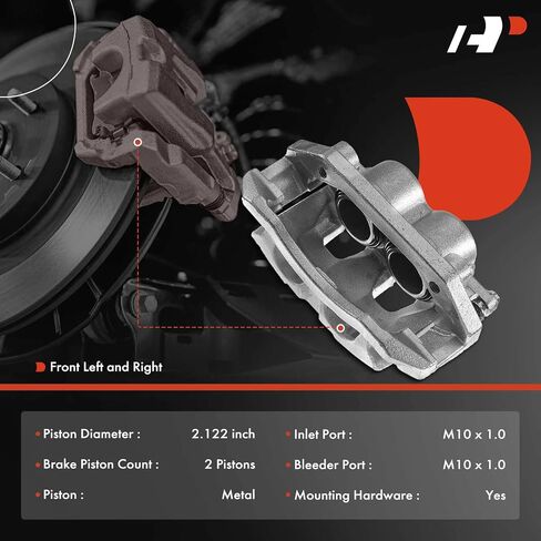 A-Premium Disc Brake Caliper Assembly with Bracket Compatible with Select Dodge and Mitsubishi Models - Dakota 2005-2008, Ram 1500 2006-2008, Raider 2006-2009 - Front Driver and Passenger, 2-PC Set in Saudi Arabia