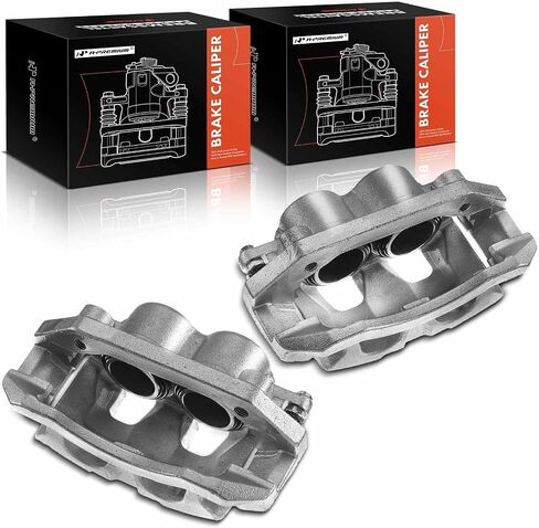 A-Premium Disc Brake Caliper Assembly with Bracket Compatible with Select Dodge and Mitsubishi Models - Dakota 2005-2008, Ram 1500 2006-2008, Raider 2006-2009 - Front Driver and Passenger, 2-PC Set in Saudi Arabia
