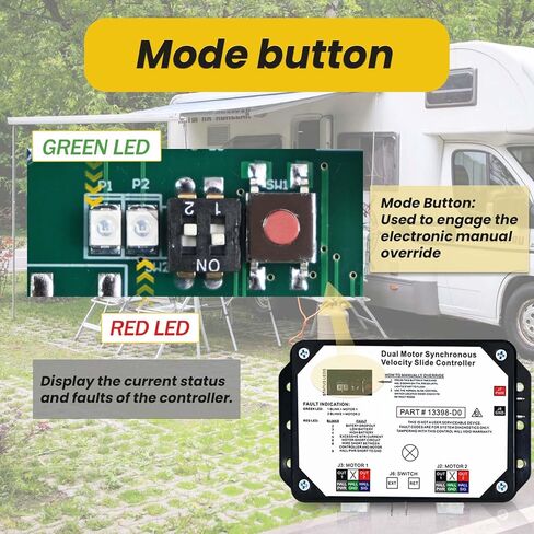 13398-DO Dual Synchronous Velocity Slide Controller Replacement for 13398-C2 Controller V-Sync II Compatible with Lippert in-Wall Slide-Out on RV，211852 in Kuwait