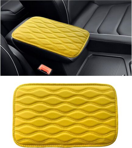 Car Center Console Pad, Waterproof Auto Armrest Seat Box Cover, PU Leather Arm Rest Protector Cushion Pad, Universal Vehicle Interior Protection Accessories for Car SUV (Black) in Saudi Arabia