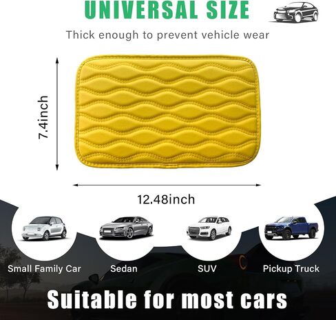 Car Center Console Pad, Waterproof Auto Armrest Seat Box Cover, PU Leather Arm Rest Protector Cushion Pad, Universal Vehicle Interior Protection Accessories for Car SUV (Black) in Saudi Arabia