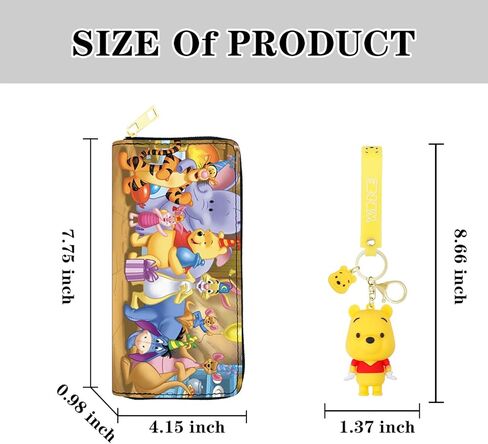 محفظة جلد بوه الخنزير الصغير من كارتون مع سلسلة مفاتيح بوه الدب النمر محفظة النقود المعدنية للنساء والفتيات (WA-Weini 2403) in Kuwait