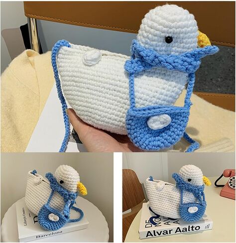 Handmade Duck Wallet, Kawaii Messenger Bag,Cute Coin Purse Women's Coin Purses and Pouches suitability Animal Purses for Little Girls (yellow) in Saudi Arabia