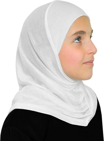 حجاب قطني للفتيات وشاح رأس أميرة للأطفال المسلمين جاهز للارتداء بسهولة فورية in Saudi Arabia
