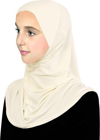 حجاب قطني للفتيات وشاح رأس أميرة للأطفال المسلمين جاهز للارتداء بسهولة فورية in Saudi Arabia