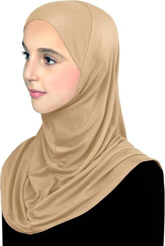 حجاب قطني للفتيات وشاح رأس أميرة للأطفال المسلمين جاهز للارتداء بسهولة فورية in Saudi Arabia