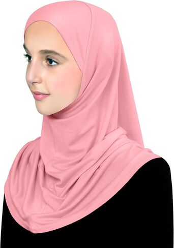 حجاب قطني للفتيات وشاح رأس أميرة للأطفال المسلمين جاهز للارتداء بسهولة فورية in Saudi Arabia
