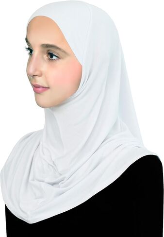 حجاب قطني للفتيات وشاح رأس أميرة للأطفال المسلمين جاهز للارتداء بسهولة فورية in Saudi Arabia