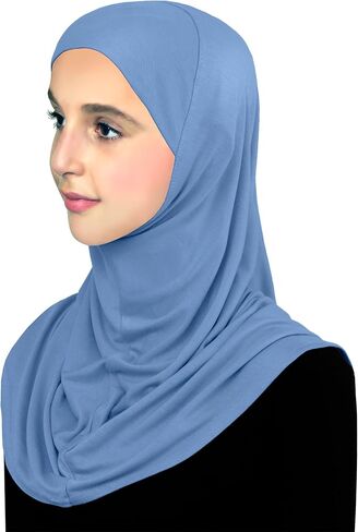 حجاب قطني للفتيات وشاح رأس أميرة للأطفال المسلمين جاهز للارتداء بسهولة فورية in Saudi Arabia