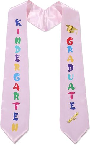 2024 Kids Children's Preschool Graduation Stole Sash,Unisex Colorful Printed Satin for Boys Girls Kindergarten Events Graduation Ceremony Party Favor Gift Photo Props School Class Decor Celebrations in Saudi Arabia