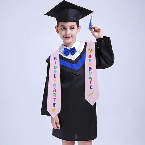 2024 Kids Children's Preschool Graduation Stole Sash,Unisex Colorful Printed Satin for Boys Girls Kindergarten Events Graduation Ceremony Party Favor Gift Photo Props School Class Decor Celebrations in Saudi Arabia