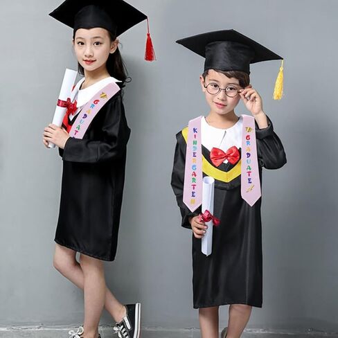 2024 Kids Children's Preschool Graduation Stole Sash,Unisex Colorful Printed Satin for Boys Girls Kindergarten Events Graduation Ceremony Party Favor Gift Photo Props School Class Decor Celebrations in Saudi Arabia