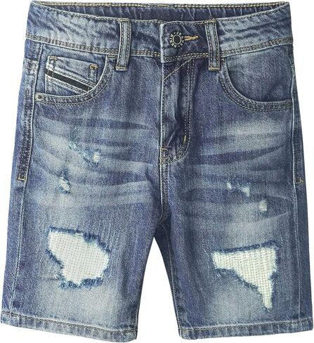 KIDSCOOL SPACE Little Big Boys Denim Shorts,Elastic Band Inside Ripped Knee-Length Jean Summer Pants in Saudi Arabia