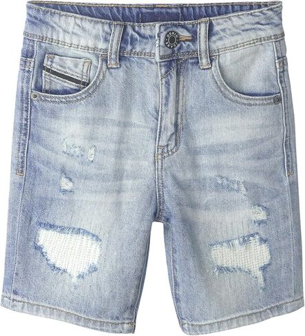 KIDSCOOL SPACE Little Big Boys Denim Shorts,Elastic Band Inside Ripped Knee-Length Jean Summer Pants in Saudi Arabia
