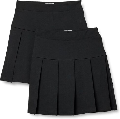 Amazon Essentials Girls' Uniform Pleated Scooter Skort, Pack of 2 in Kuwait