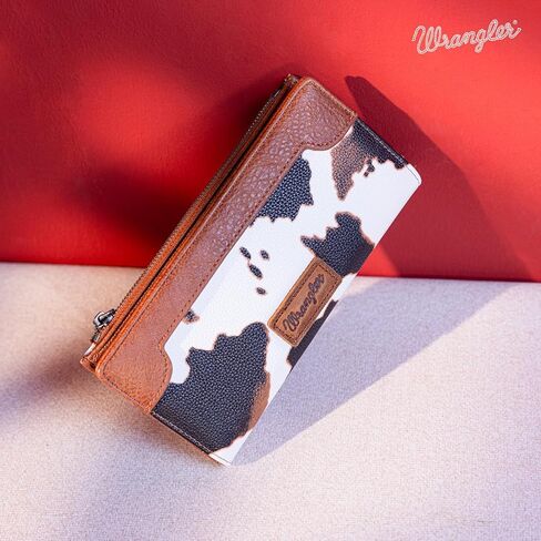 Wrangler Cow Print Tote Handbag and Bifold Credit Card Wallet Set in Kuwait