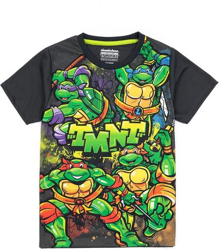 Teenage Mutant Ninja Turtles Boys Pyjama Set | Kids Black & Green T-Shirt & Shorts Nightwear Pajamas | TMNT Sleepwear PJs in Saudi Arabia