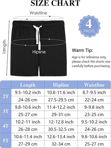 ريسينتا 4 قطع من السراويل القطنية للأولاد الصغار، سراويل قصيرة للأولاد الصغار، شورتات صيفية كاجوال للركض in Kuwait