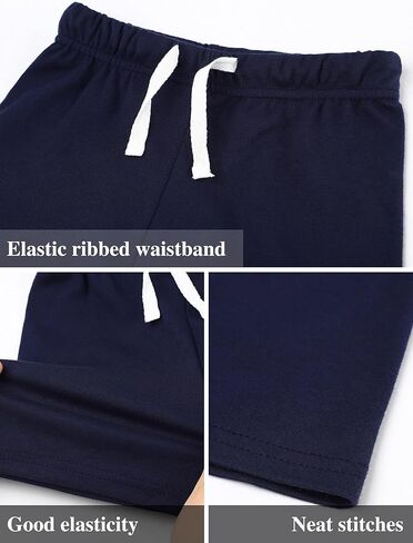 ريسينتا 4 قطع من السراويل القطنية للأولاد الصغار، سراويل قصيرة للأولاد الصغار، شورتات صيفية كاجوال للركض in Kuwait