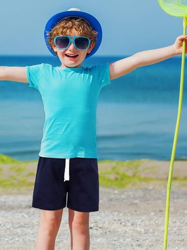 ريسينتا 4 قطع من السراويل القطنية للأولاد الصغار، سراويل قصيرة للأولاد الصغار، شورتات صيفية كاجوال للركض in Kuwait