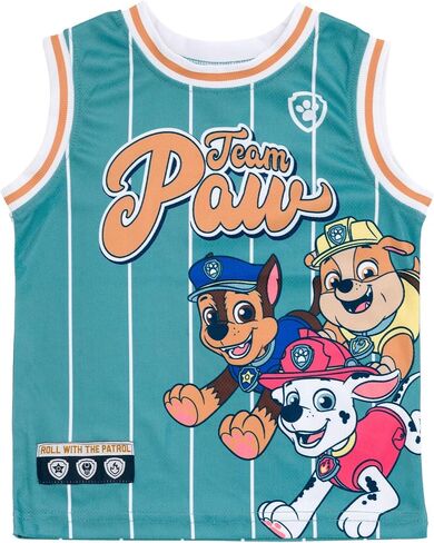 مجموعة ملابس رياضية من Paw Patrol Chase Marshall Rubble Mesh Jersey Tank Top وشورت كرة السلة للأطفال الصغار إلى الأطفال الصغار in Kuwait