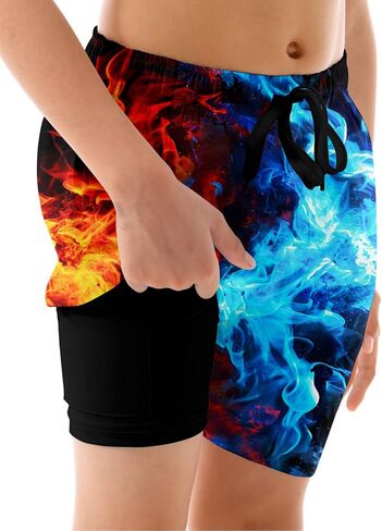 ALISISTER Boys Swim Trunks with Compression Liner with Pockets Bathing Suit 2-20 Years Old in Kuwait