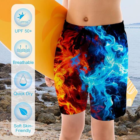 ALISISTER Boys Swim Trunks with Compression Liner with Pockets Bathing Suit 2-20 Years Old in Kuwait