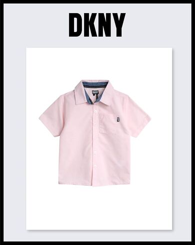 DKNY Boys' Pants Set - 2 Piece Woven Short Sleeve Button Down Shirt and Canvas Pants - Outfit Set for Toddler Boys (2T-7) in Saudi Arabia