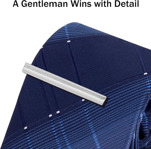 Tie Clip for Men Silver, 2 Inch Tie Bar Tie Pins and Clips for Skinny Tie, Unique Men Tie Clip Tie Clasp Silver Suitable for Father's Day Gift, Wedding Anniversary, Business Professional in Saudi Arabia