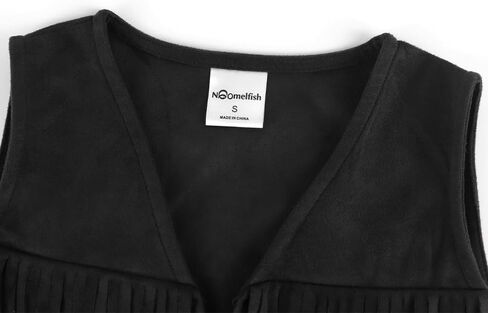 Noomelfish Kids Suede Fringe Vest Girls Sleeveless Hippie Tassels Jacket Cardigan (5-12 Years) in Kuwait