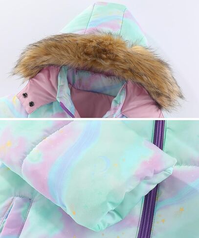 Girls 2 Piece Snowsuit Warm Padded Ski Jacket and Bib Pants Outfit Set in Saudi Arabia