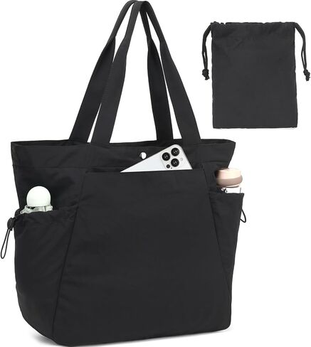 BTOOP Tote Bag for Women Foldable Beach Gym Bags Side-Cinch Lightweight Shopper Shoulder Bag for Travel, Work, College, Nurse in Saudi Arabia