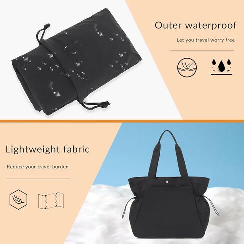 BTOOP Tote Bag for Women Foldable Beach Gym Bags Side-Cinch Lightweight Shopper Shoulder Bag for Travel, Work, College, Nurse in Saudi Arabia