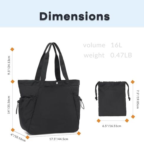 BTOOP Tote Bag for Women Foldable Beach Gym Bags Side-Cinch Lightweight Shopper Shoulder Bag for Travel, Work, College, Nurse in Saudi Arabia