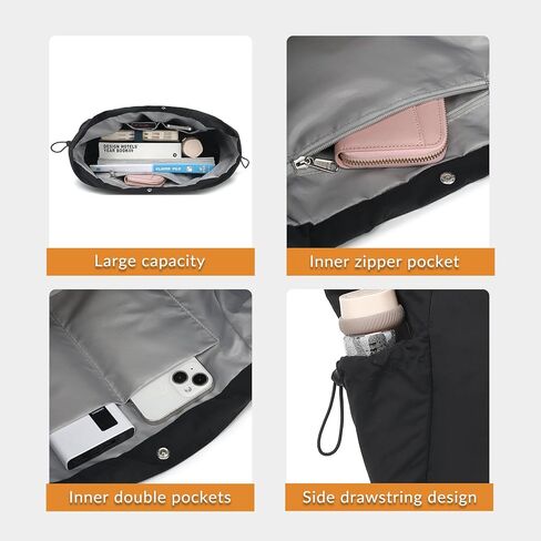 BTOOP Tote Bag for Women Foldable Beach Gym Bags Side-Cinch Lightweight Shopper Shoulder Bag for Travel, Work, College, Nurse in Saudi Arabia
