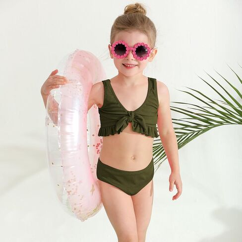 ملابس سباحة بكيني للفتيات من SYNPOS بدلة استحمام للفتيات الصغيرات ملابس سباحة للشاطئ مكونة من قطعتين in Kuwait