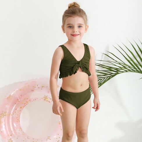 ملابس سباحة بكيني للفتيات من SYNPOS بدلة استحمام للفتيات الصغيرات ملابس سباحة للشاطئ مكونة من قطعتين in Kuwait