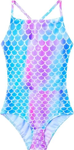 Girls Swimsuit One Piece Halter Bathing Suit Colorful Print Kids Summer Beach Sport Swimwear for 4-12 Years Old in Kuwait