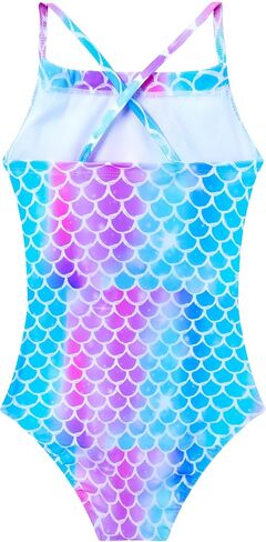 Girls Swimsuit One Piece Halter Bathing Suit Colorful Print Kids Summer Beach Sport Swimwear for 4-12 Years Old in Kuwait