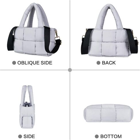 NAARIIAN Puffer Tote Bag Small Women's Satchel handbag Cross body Shoulder bag Woven Puffy Purse in Saudi Arabia