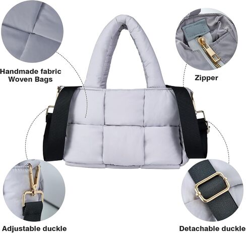NAARIIAN Puffer Tote Bag Small Women's Satchel handbag Cross body Shoulder bag Woven Puffy Purse in Saudi Arabia