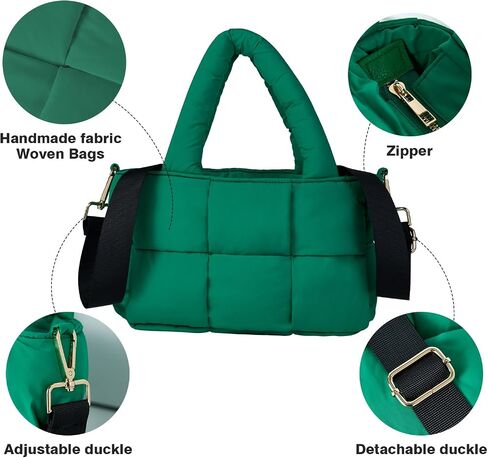 NAARIIAN Puffer Tote Bag Small Women's Satchel handbag Cross body Shoulder bag Woven Puffy Purse in Saudi Arabia
