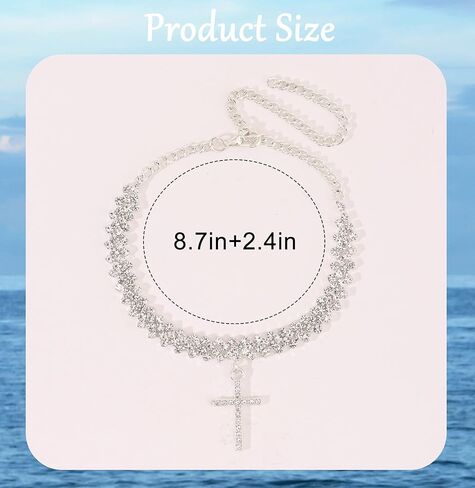 الفضة حجر الراين خلخال أساور للنساء قابل للتعديل الخلخال التنس للماء لذيذ الطبقات القلب الخلخال سحر الصيف الشاطئ مجوهرات للقدم in Kuwait