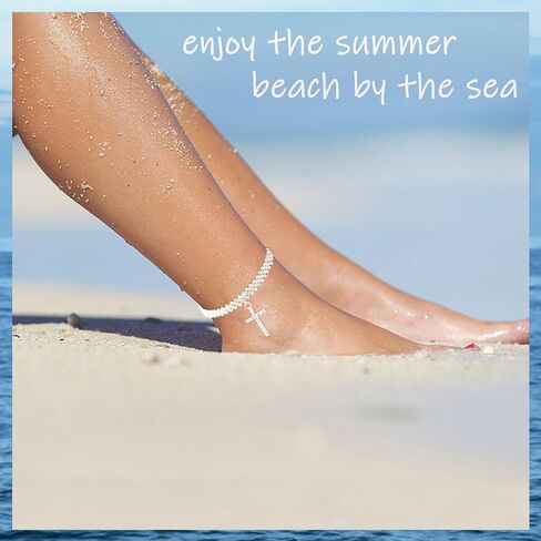 الفضة حجر الراين خلخال أساور للنساء قابل للتعديل الخلخال التنس للماء لذيذ الطبقات القلب الخلخال سحر الصيف الشاطئ مجوهرات للقدم in Kuwait